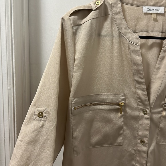 Calvin Klein zip pocket utility blouse - Picture 3 of 6